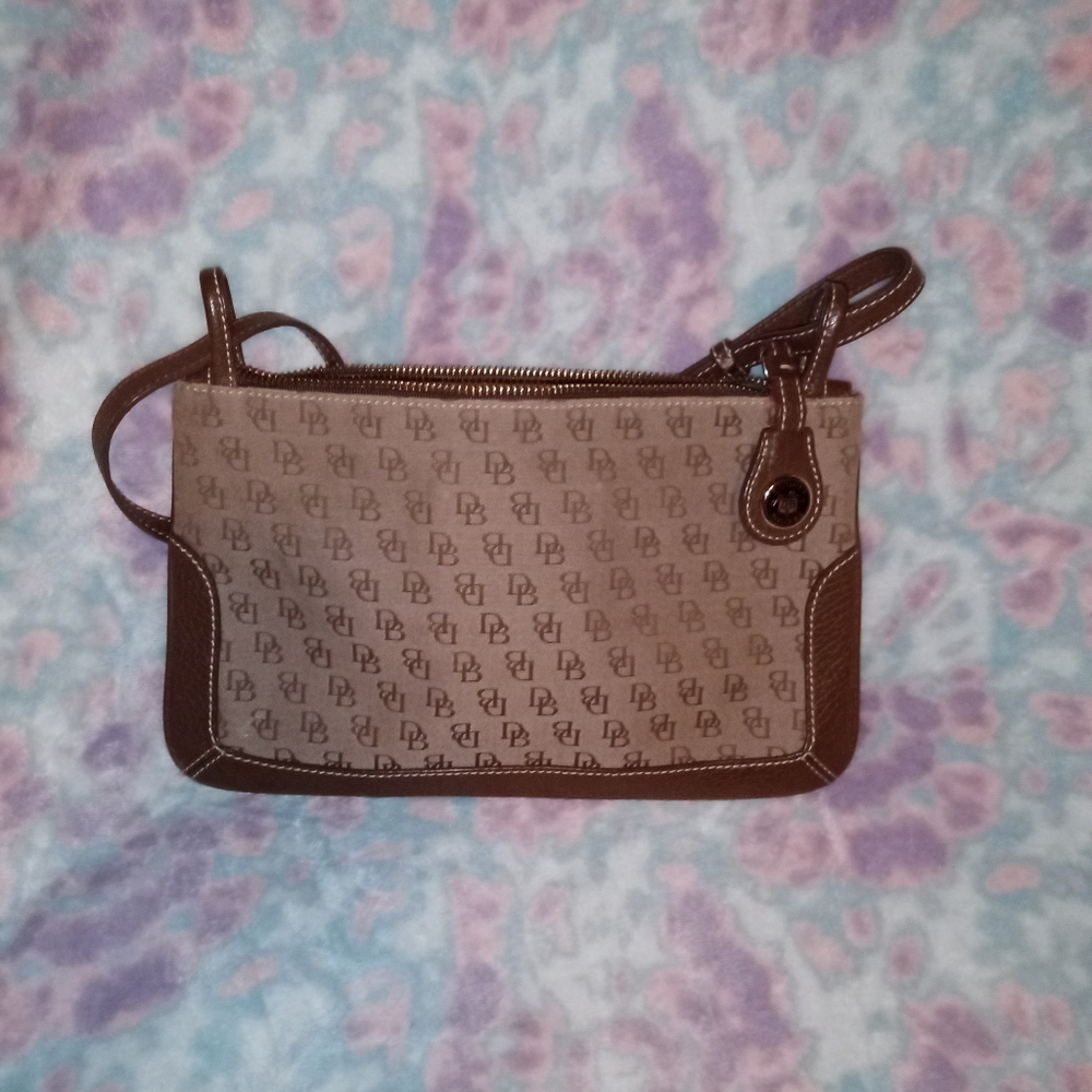 Dooney & Bourke Brown Signature Wristlet Clutch